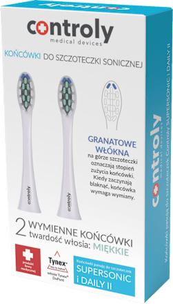 Końcówka do szczoteczki sonicznej Supersonic miękka - biała controly