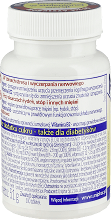 Suplement diety wspomagający pracę serca i mięśni MAGNEZ CYTRYNOWY + B COMPLEX, tabletki do ssania UNIPHAR