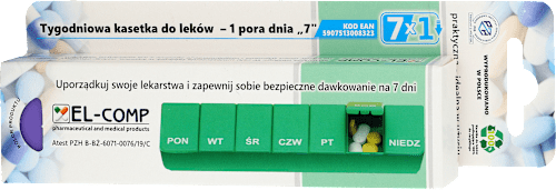 Kasetka do leków tygodniowa na 1 pora dnia KALLDERA