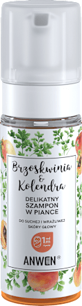 Szampon w PIANCE Brzoskwinia i Kolendra – do suchej i wrażliwej skóry głowy - również dla dzieci powyżej 1 mca. Anwen