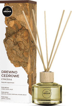 Patyczki zapachowe, drewno cedrowe z paczulą AROMA HOME