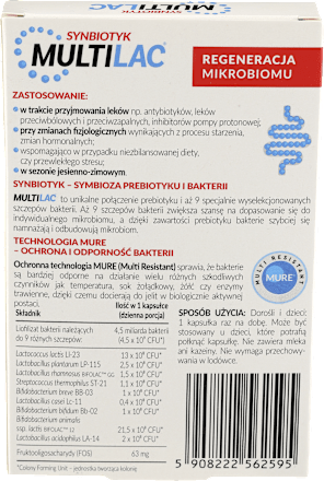 Multilac synbiotyk, kapsułki USP ZDROWIE