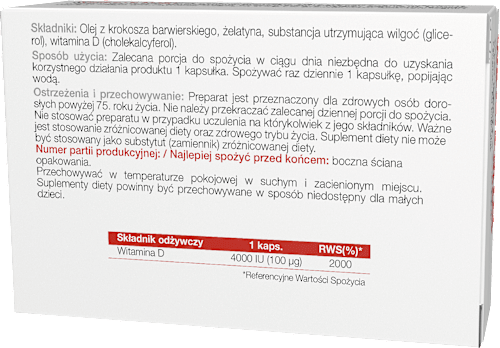 Suplement diety Witamina D3 4000 IU, kapsułki INV Poland
