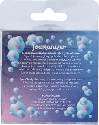 Szczotka-masażer do mycia włosów, czarna Foamanizer