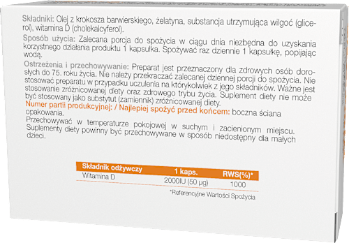 Suplement diety Witamina D3 2000 IU, kapsułki INV Poland