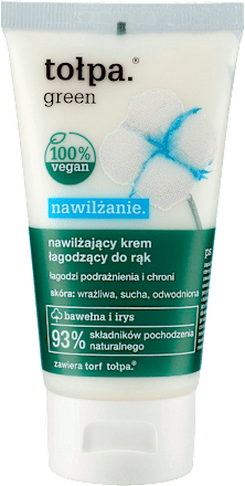 Green nawilżający krem łagodzący do rąk  tołpa