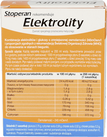 Elektrolity, smak pomarańczowy, saszetki USP ZDROWIE