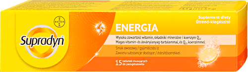 Energia pezsgőtabletta, narancs-maracuja ízű Supradyn
