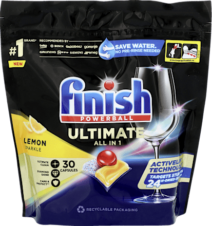 Kapsułki do zmywarek Ultimate All in One, cytrynowe Finish