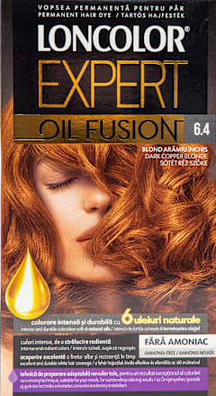 Vopsea de păr fără amoniac Oil Fusion 6.4 blond arămiu închis LONCOLOR EXPERT