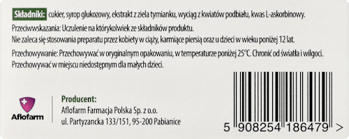 Suplement diety TYMIANEK+PODBIAŁ, pastylki do ssania  AFLOFARM
