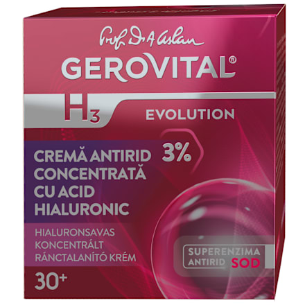 Cremă antirid concentrată cu acid hialuronic pentru față GEROVITAL