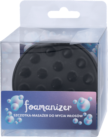 Szczotka-masażer do mycia włosów, czarna Foamanizer