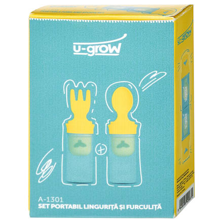 Set lingură și furculiță pentru copii U-Grow
