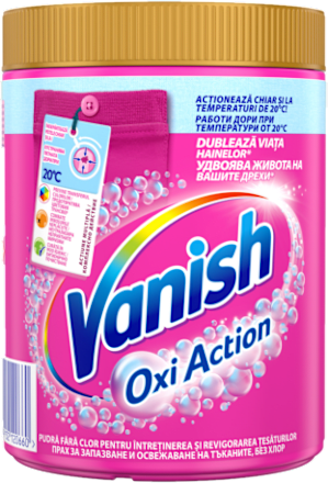 Pudră pentru îndepărtarea petelor Oxi Action Pink Vanish Oxi Action