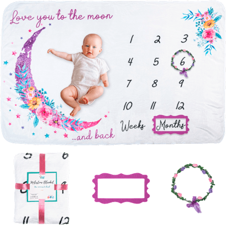 Păturică aniversară lună roz babysnugg