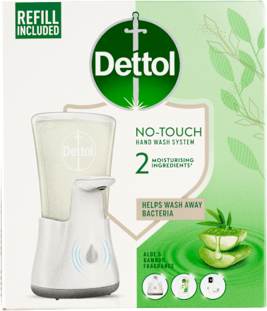 Bezdotykowy aplikator mydła w płynie Aloes i Witamina E, zestaw Dettol