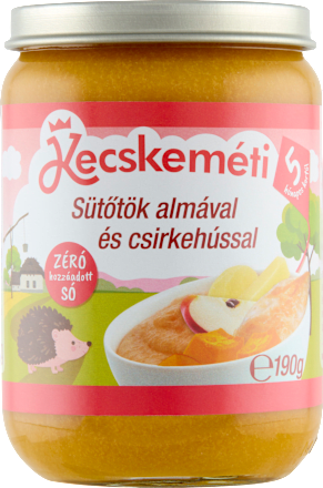 Bébimenü sütőtökkel, almával és csirkével 5 hónapos kortól Kecskeméti