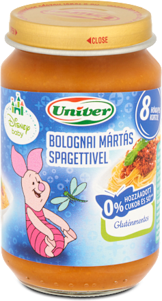 Junior menü bolognai mártás spagettivel 8 hónapos kortól Univer
