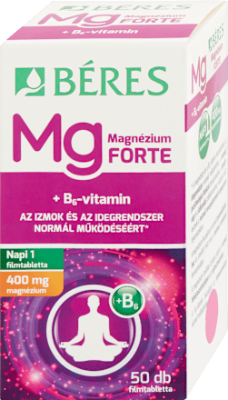 Magnézium 400 mg+B6-vitamin forte filmtabletta Béres