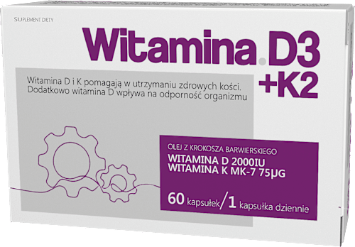 Suplement diety Witamina D3 2000 IU + K2, kapsułki INV Poland