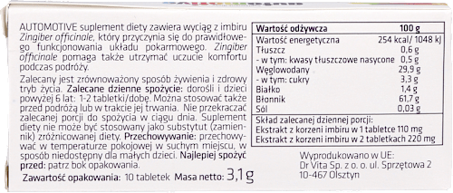 Suplement diety na problemy lokomocyjne Automotive, tabletki DR VITA