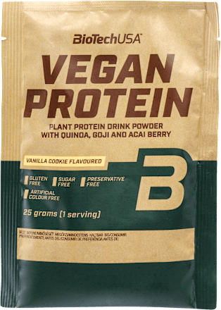 Növényi fehérje italpor gojibogyó- és acaibogyó-porral, vaníliás süti ízben BioTechUSA
