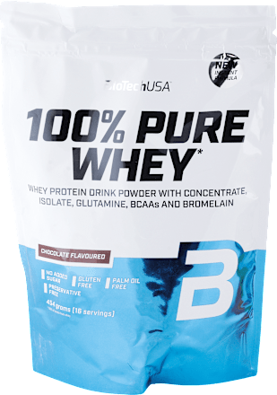 Proteínový nápoj v prášku 100% Pure Whey čokoláda BioTechUSA