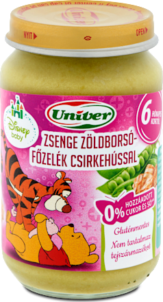 Bébimenü zsenge zöldborsófőzelékkel és csirkehússal 6 hónapos kortól Univer