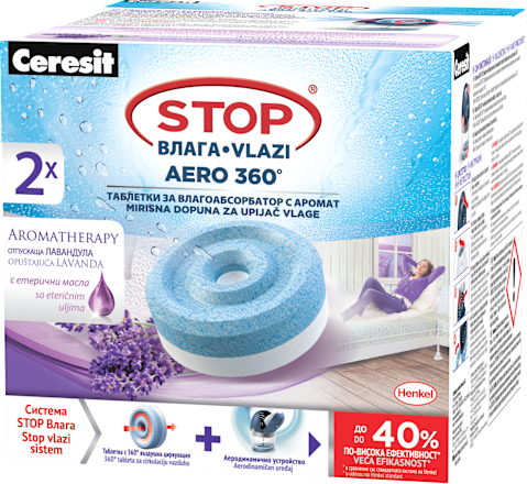 Таблетки-влагоабсорбатор Aero 360° с лавандула Ceresit STOP