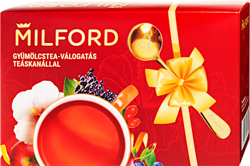 Teaválogatás teáskanállal ajándékcsomagban, 3x20 db filter Milford