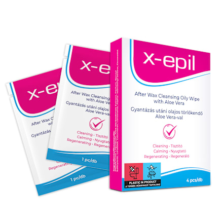 Gyantázás utáni törlőkendő Aloe Verával X-Epil