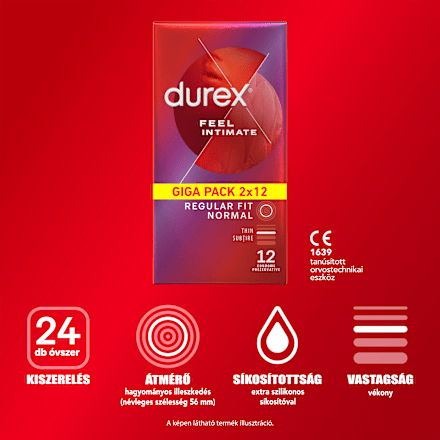 Óvszer Feel Intimate Regular Fit Normal Durex