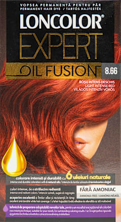 Vopsea de păr fără amoniac Oil Fusion 8.66 roșu intens deschis LONCOLOR EXPERT