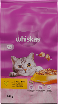 Suha hrana za mačke s piščancem, 1+ let whiskas