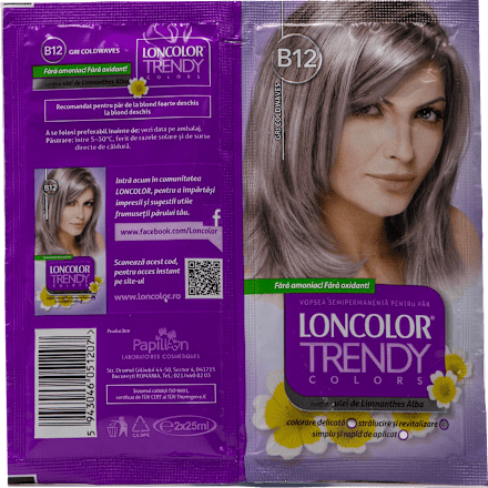 Vopsea semipermanentă gri B12 LONCOLOR TRENDY