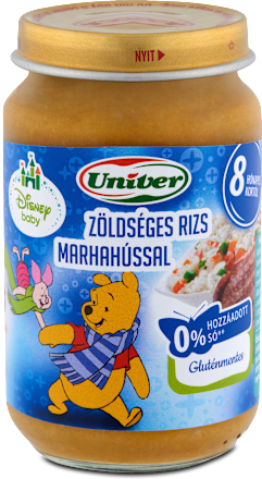 Junior menü zöldséges rizs marhahússal 8 hónapos kortól Univer