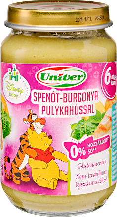 Bébimenü spenóttal, burgonyával és pulykamellel 6 hónapos kortól Univer