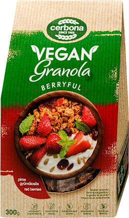 Vegán granola, piros gyümölcsös Cerbona