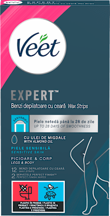 Expert trakovi z voskom, za občutljivo kožo, za telo in noge Veet