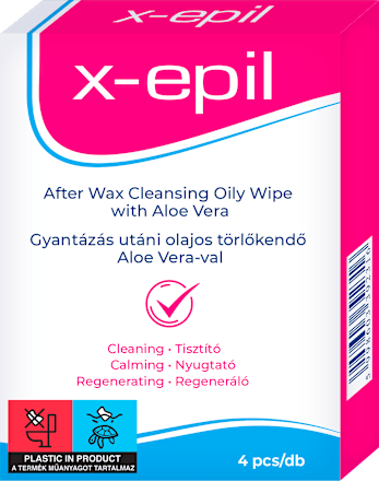 Gyantázás utáni törlőkendő Aloe Verával X-Epil