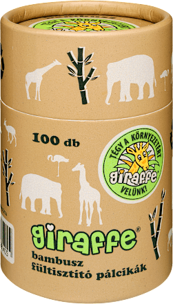 Fültiszító pálcika bambuszból Giraffe