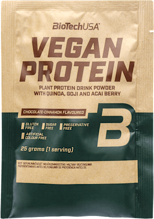 Növényi fehérje italpor gojibogyó- és acaibogyó-porral, csokoládé-fahéj ízben BioTechUSA