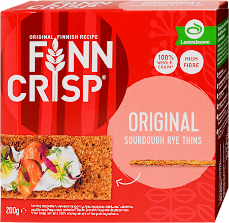 Lapkenyér Original, teljes kiőrlésű rozsból  FinnCrisp