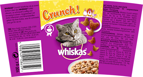 Katzenleckerlie Crunch mit Huhn, Truthahn & Ente Whiskas