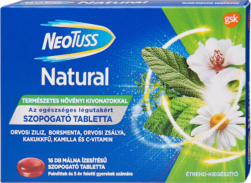 Szopogató tabletta a légutak támogatására NeoTuss