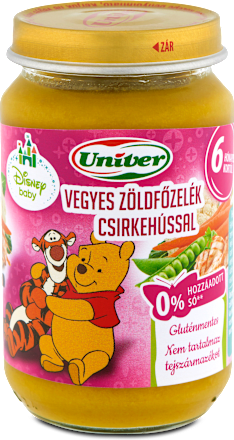 Bébimenü vegyes zöldfőzelékkel és csirkehússal 6 hónapos kortól Univer