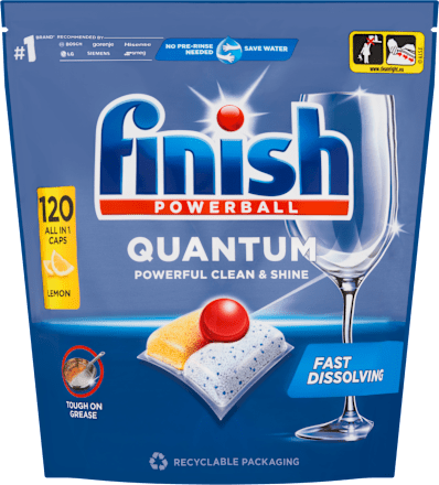 Quantum tablete za strojno pranje posuđa - miris limuna Finish