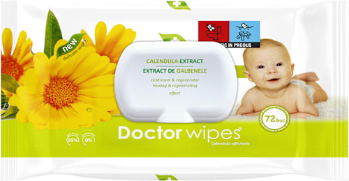 Șervețele umede cu extract de gălbenele pentru copii Doctor wipe`s
