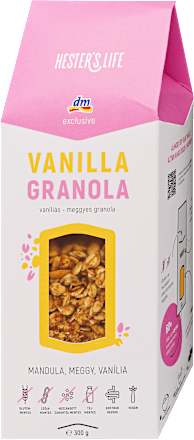 Vaníliás-meggyes granola, gluténmentes Hester’s Life